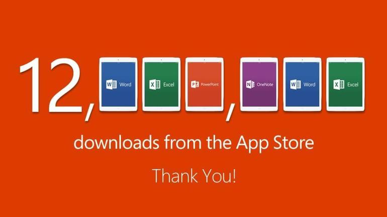 office для ipad набрал 12 миллионов загрузок с appstore за неделю
