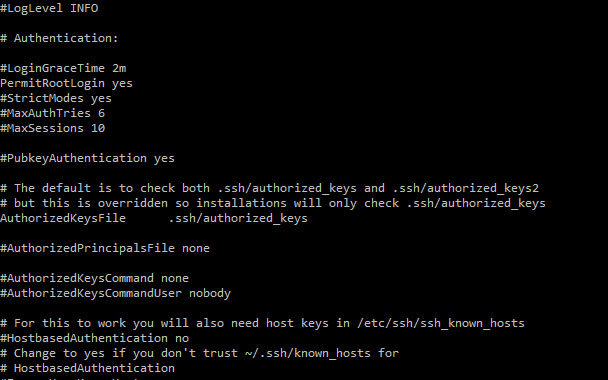 Настройка /etc/ssh/sshd_config