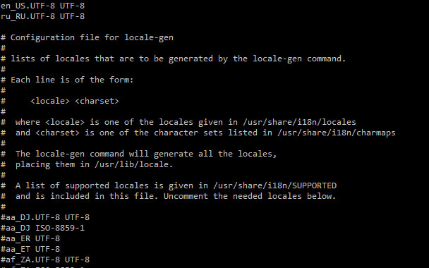 Настройка локали в Arch Linux